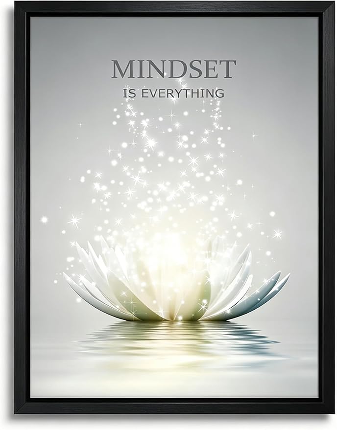 Floating Framed Zen Wall Art, Just Breathe Picture Poster by KBIERQN