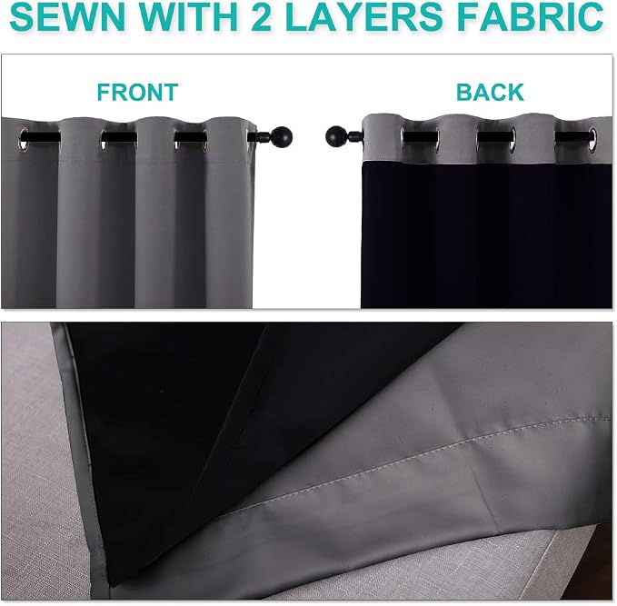 NICETOWN 100% Blackout Blinds, Laundry Room Decor Window Treatment Curtains - Image 5