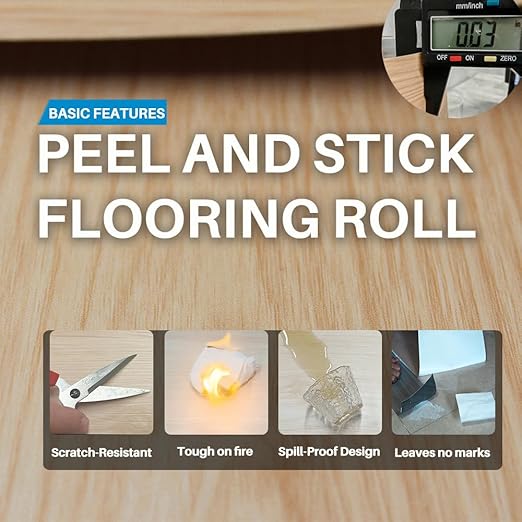 Wood Grain Peel and Stick Floor Tiles – 11.8” Width, Full Roll Length of 118" – - Image 3