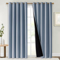 NICETOWN 100% Blackout Window Curtain Panels, Vintage Blue, 2 Pieces, Cold and by NICETOWN