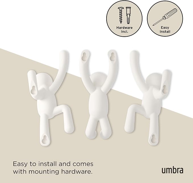 Umbra Buddy Wall Hooks – Decorative Wall Mounted Coat Hooks - Image 6