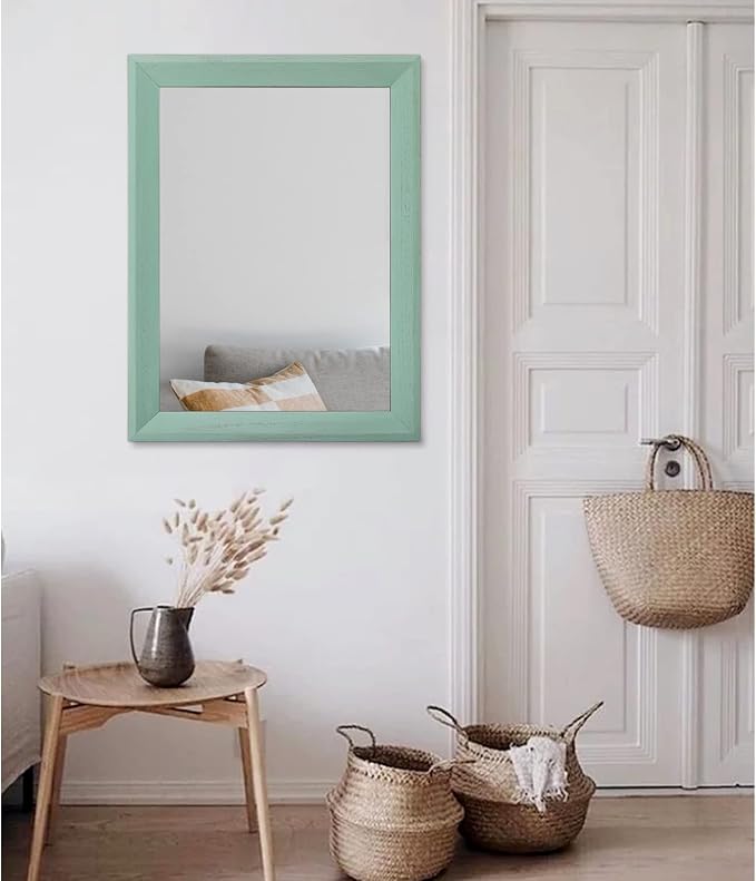 AAZZKANG Wood Framed Mirror Rectangle Modern Farmhouse Wall Mirrors Decor Large - Image 5