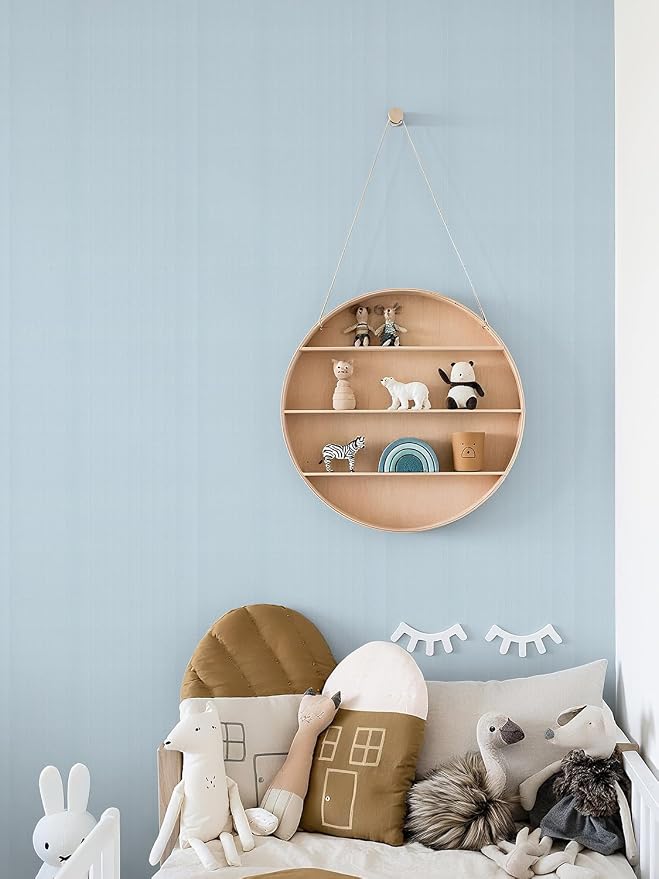 Orainege Peel and Stick Wallpaper Light Blue Wallpaper 15.7"x196.8" Textured - Image 8