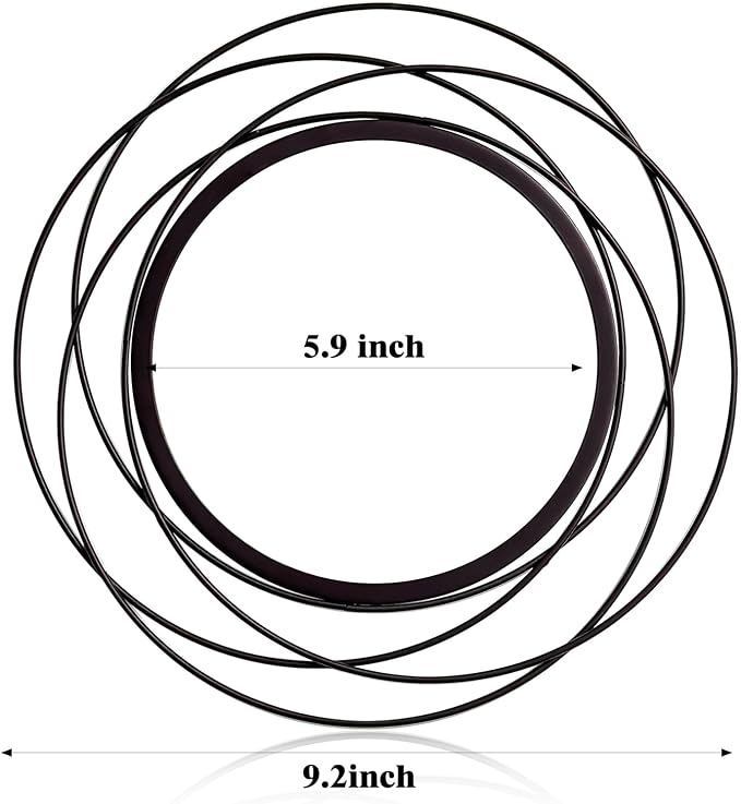 3 Set 9.5 Inch Black Circle Mirrors Wall Decor Iron Frame Wire Mirror Metal - Image 7
