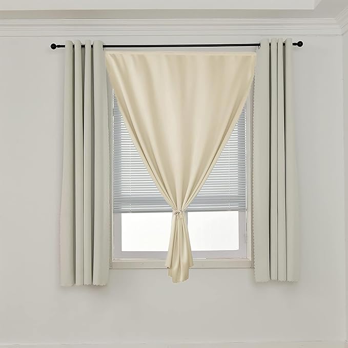 AJAZZ 100% Blackout Curtains for Bedroom Self Adhesive Curtains Temporary - Image 8