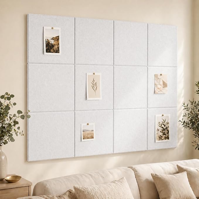 Large Cork Boards for Walls – 48" x 36" Self Adhesive Felt Wall Tiles by CreateYourIdealSpace