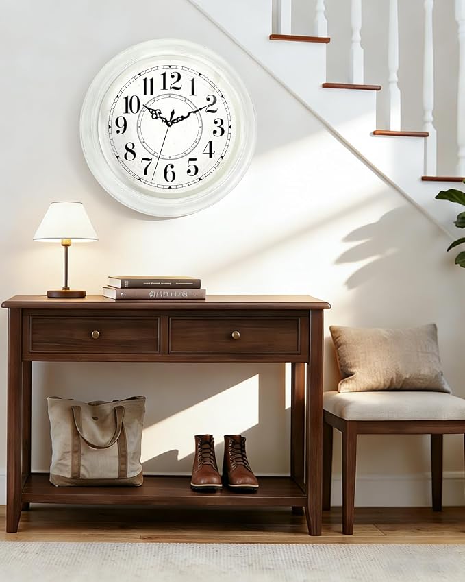 Vintage Wall Clock 16 Inch Quartz Silent Non-Ticking Analog Clock Battery - Image 9
