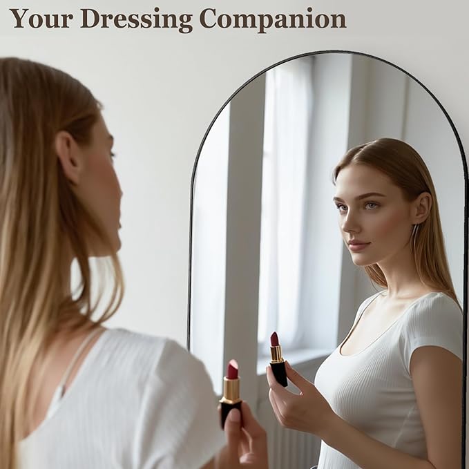 HARRITPURE 64"x21" Full Length Mirror, Arched Full Mirror, Free Standing - Image 4