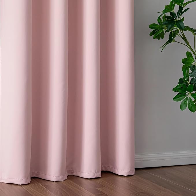 IGEMAEVE Blush Pink Curtains 96 Inch Length 2 Panels Set, Light Filtering - Image 5