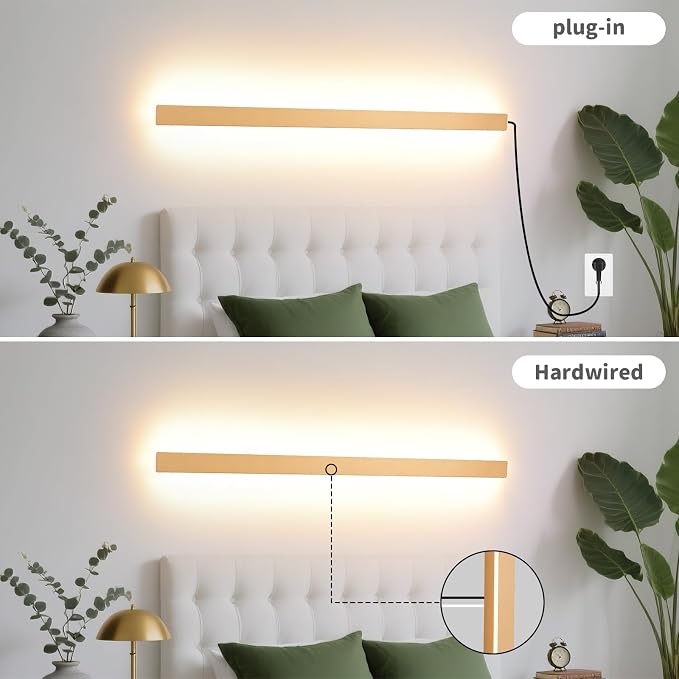 KELUOLY Modern Plug in Long Wall Sconce, 20W Warm White 3000K Acrylic Indoor - Image 3