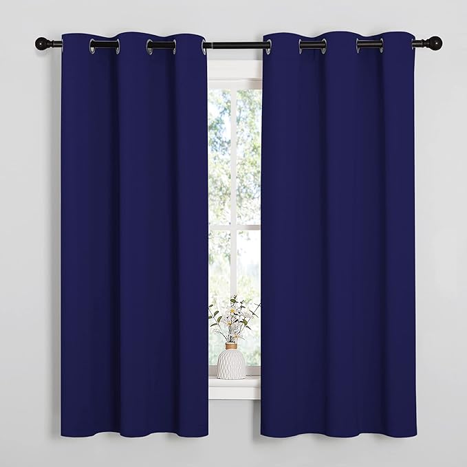 NICETOWN Navy Blue Blackout Curtains 48 inches Length by NICETOWN