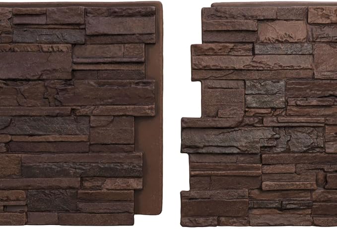 EverStone Cascade Faux Stone Panel, 48 5/8"W x 24 3/4"H x 1 1/4"D, Deep Creek - Image 8