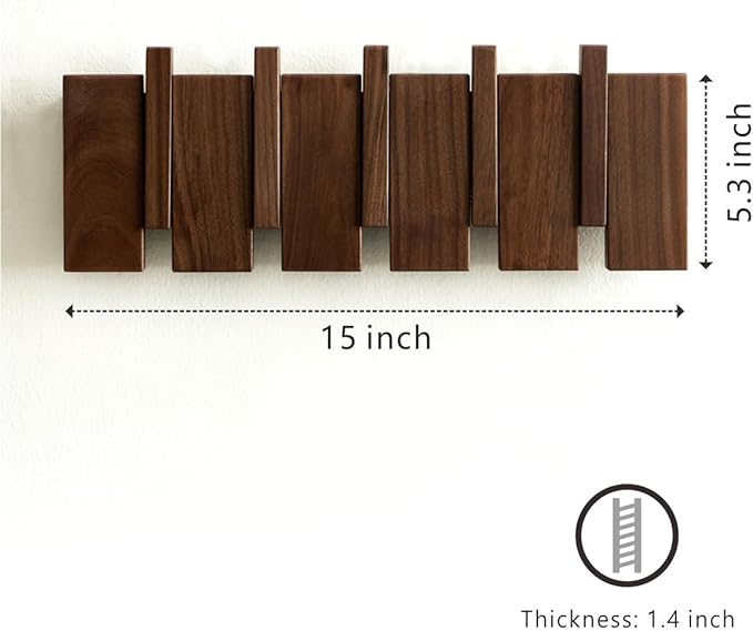 Wood Coat Rack Wall Mount - Image 4