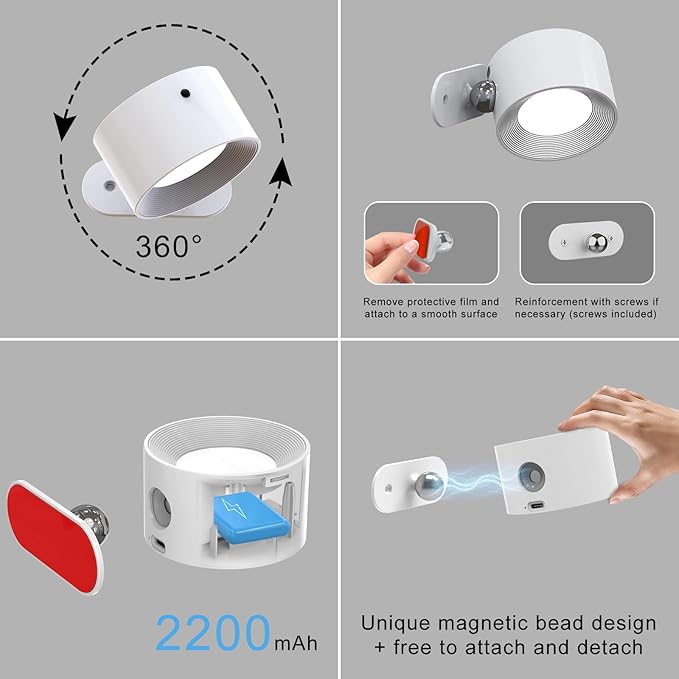 AKSDA 3Pack Battery Operated Wall Sconce, 3 Color Modes 3 Brightness Levels - Image 6