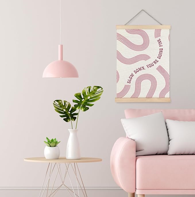 Yomisex Pink Slow Down You're Doing Fine Inspirational Wall Art Poster - Image 4