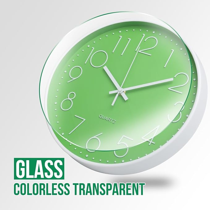 Wall Clock 12 Inch Non-Ticking Silent Modern Simple Style Round Decor Clock - Image 5