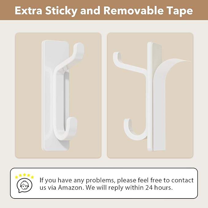 pickpiff 12 Pack Wall Hooks for Coat and Towel: 13LB Strong Adhesive Door - Image 3