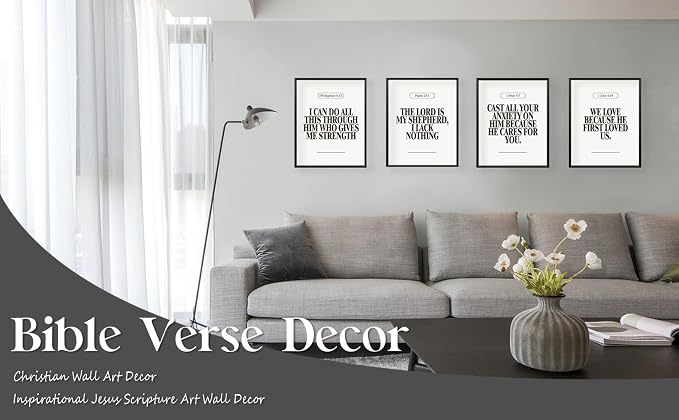 Locomiss Black and White Christian Wall Art Decor Posters, Modern Bible Verse - Image 8