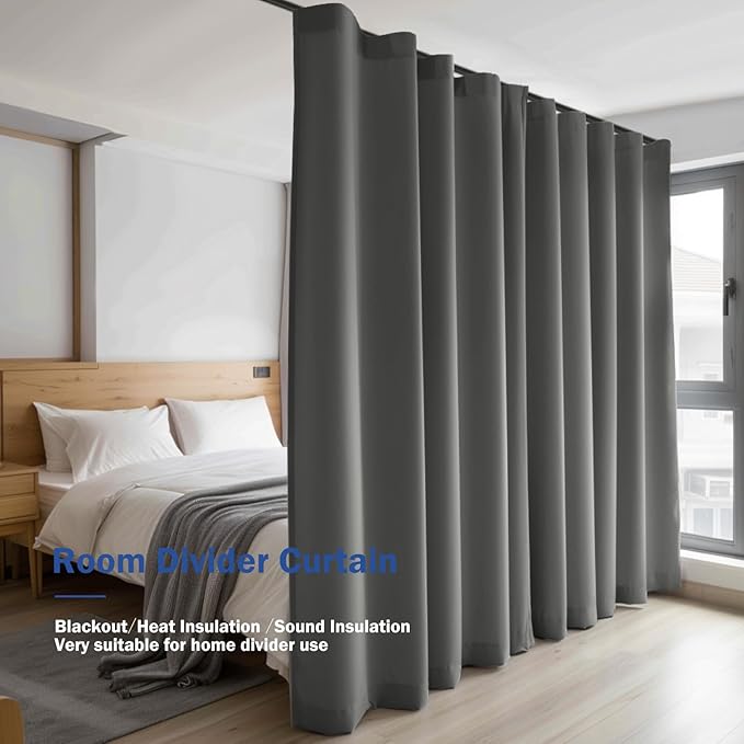 Room Divider Blackout Curtain Track Curtains Wall Dividers Panels Screen - Image 7