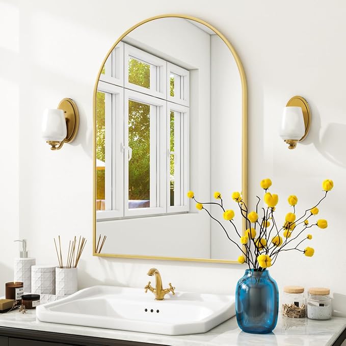 VooBang Arched Wall Mirror, 24 x 36 inch Arch Bathroom Mirror, Wall Mounted - Image 6