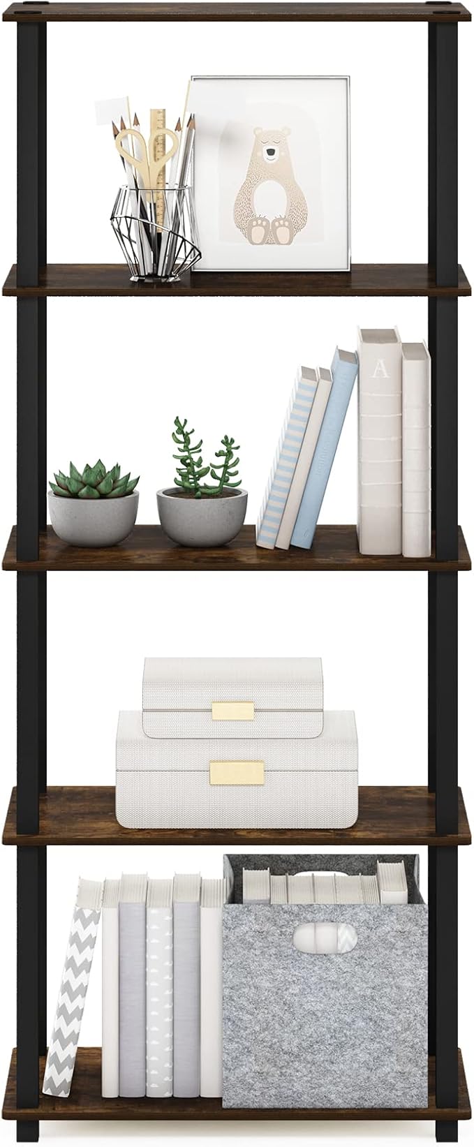 Furinno Turn-S-Tube 5-Tier Multipurpose Shelf Display Rack - Image 4