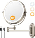 Auxmir 1X/30X Wall Mounted Lighted Makeup Mirror, Touch Dimmable 3 Color Lights by Auxmir