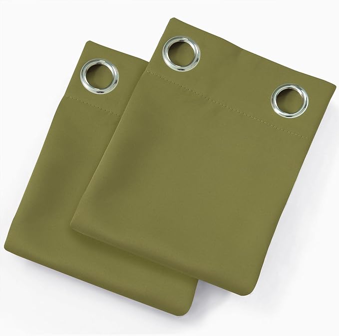 LEMOMO Olive Green Thermal Blackout Curtains/42 x 72 Inch/Set of 2 Panels Room - Image 9