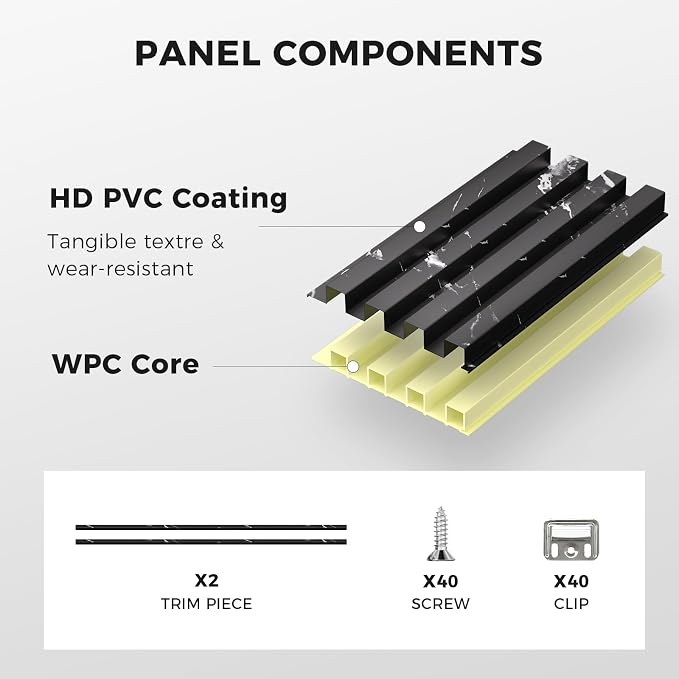 OUZUGIE WPC Acoustic Slat Wall Paneling, Living Room, TV Background, Study Room - Image 4