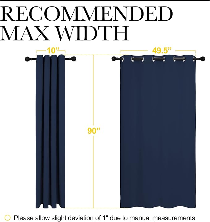 NICETOWN Navy Blackout Curtains - Image 7