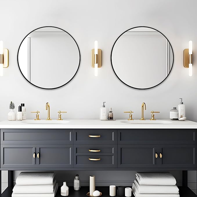 Fabuday Black Circle Mirror for Wall Decor 18 Inch - Image 2