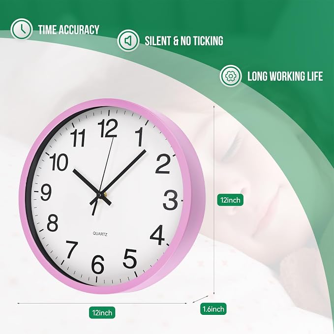 Wall Clock Non-Ticking Silent Quartz Movement Decor Clock Modern Simple Style - Image 3