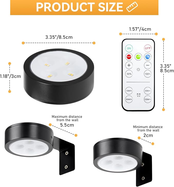 KELUOLY 4-Pack Picture Light Battery Operated - Image 5