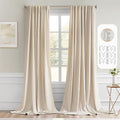 MIULEE Cream Beige Back Tab Light Blocking Curtains 98 Inch Length 2 Panels Set by MIULEE
