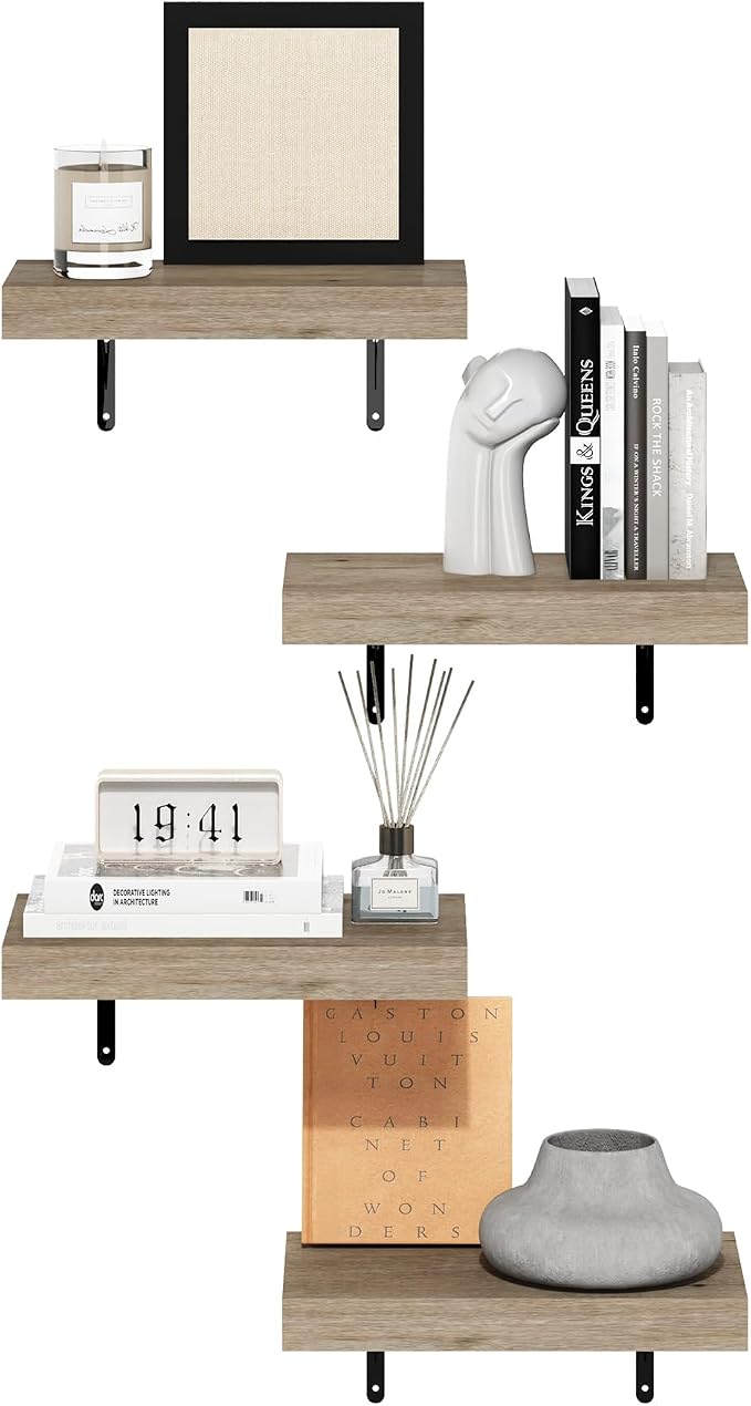 Furinno Tanna Floating Shelves for Wall Set of 4, 15-Inch Wall Shelf, Triple - Image 4