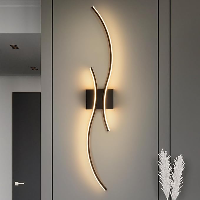 CANEOE Modern Led Wall Light, 39inch Black Indoor Led Wall Sconce Lighting by CANEOE