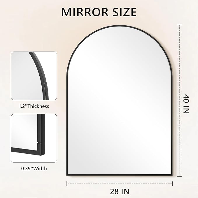 Arched Bathroom Mirror for Wall, HD Glass Over Sink for Bathroom - Image 7