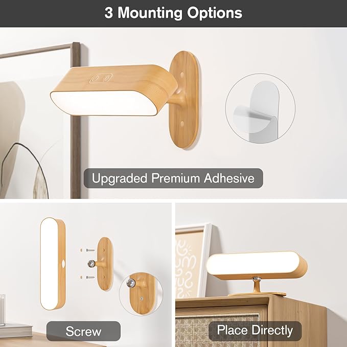 Hensam Battery Operated Wall Sconces, Wireless LED Wall Sconce Set of Two - Image 4