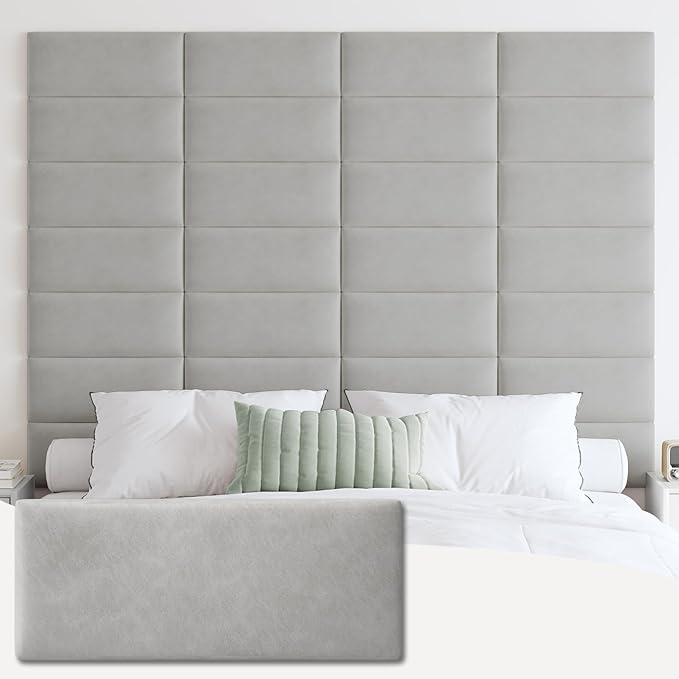 IFNOW Wall Mounted Upholstered Headboard Full, 3D Peel and Stick Soundproof by IFNOW