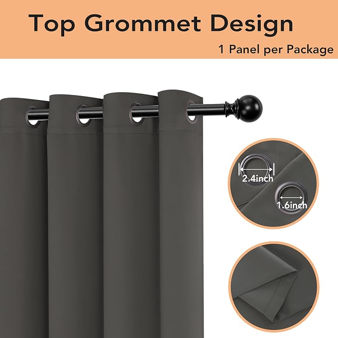 BONZER Room Divider Curtain Total Privacy Wall Grommet Thermal Insulated Wide - Image 3