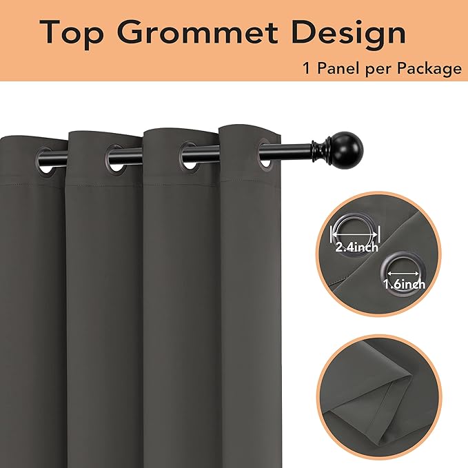 BONZER Room Divider Curtain Total Privacy Wall Grommet Thermal Insulated Wide - Image 3