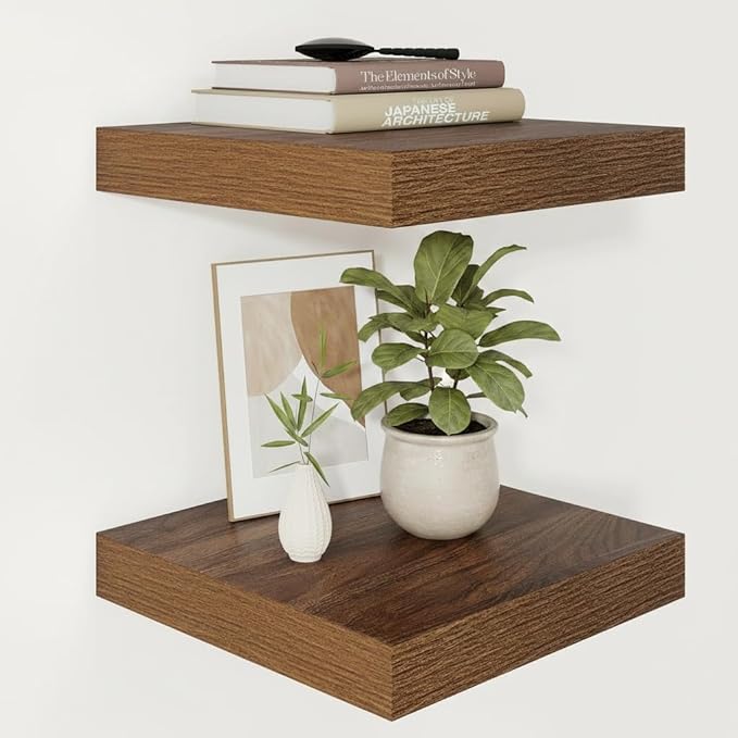 Vivelove Wide Floating Shelves for Wall 12 Inch Deep, 2 Inch Thick Shelf for by VIVELOVE