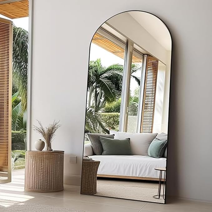 Rowjut Floor Full Length Mirror, Arched Mirrors Full Length 81"x41" by Rowjut