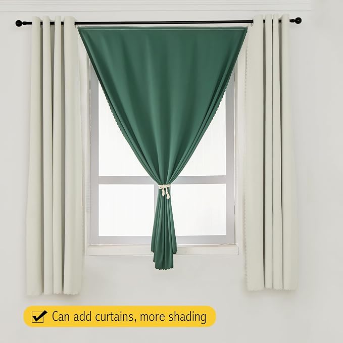 Blackout Curtains for Bedroom Stick On Curtains Window Shades Pull Down - Image 9