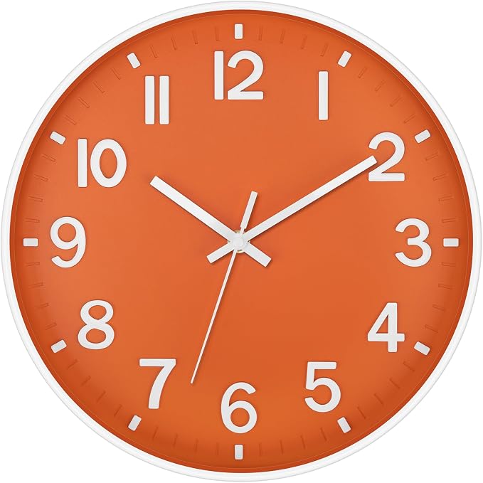 Foxtop Modern Wall Clock Silent Non-Ticking Battery Operated Round Quartz 12 by Foxtop