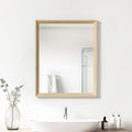 Oak Wood Effect Framed Wall Mirror, 24x32 Rectangle Mirror, 1/8" by Ultrue
