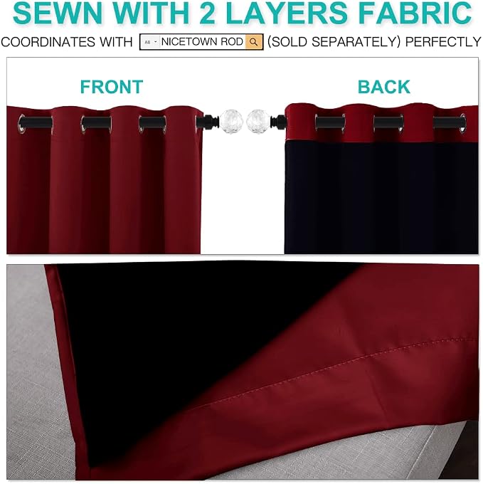 NICETOWN Cold Blocking Curtains, Truly Blackout Drapes, Heavy-Duty Full Light - Image 5