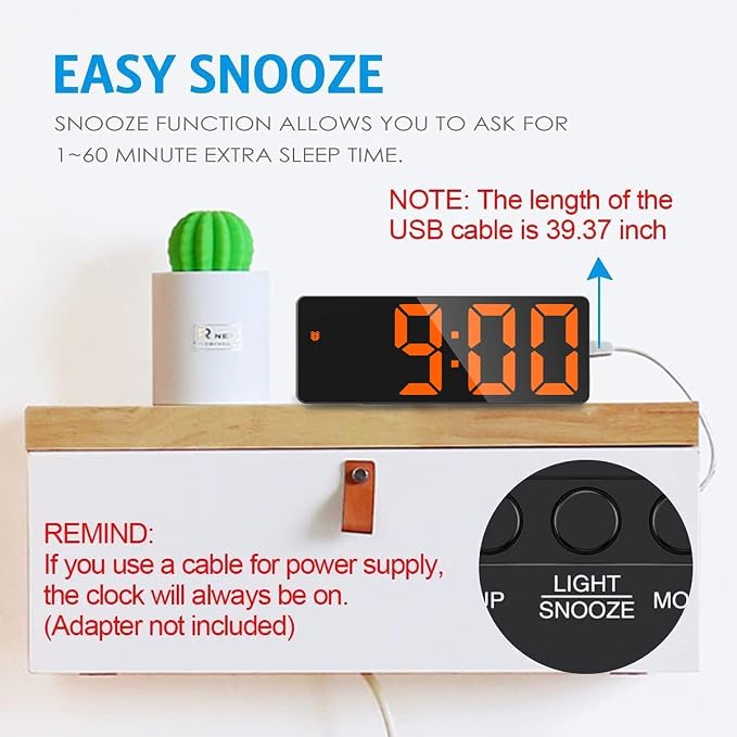 AMIR Digital Alarm Clock, LED Clock - Image 4