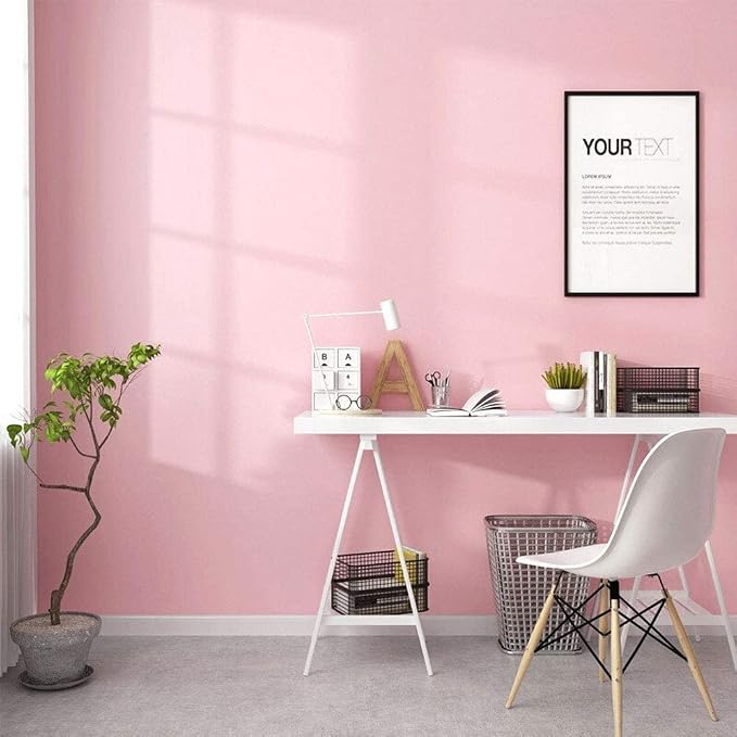 practicalWs Pink Self-Adhesive Wallpaper Film Stick Paper Easy to Apply Peel - Image 2
