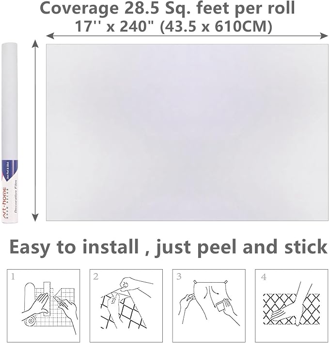 Arthome 17"x240" White Contact Paper, Peel and Stick Matte Wallpaper, Self - Image 7