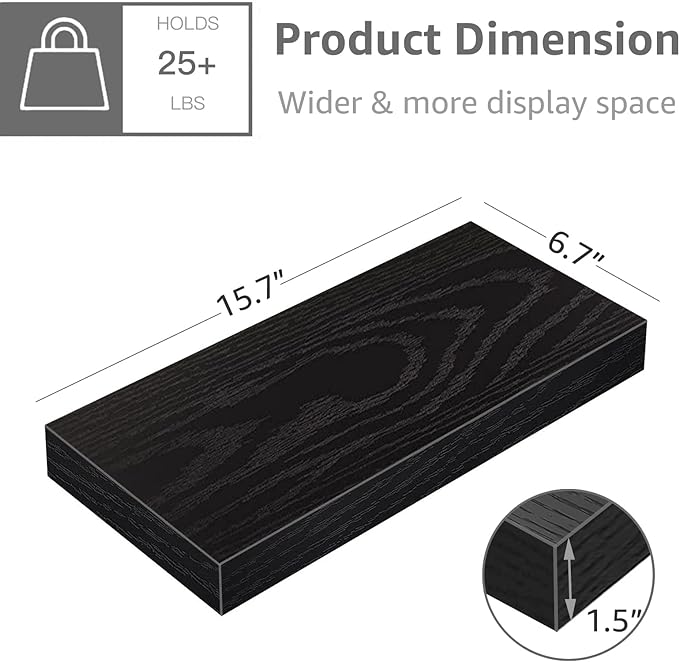 QEEIG Floating Shelves for Wall Bathroom Shelf Bedroom Kitchen Living Room - Image 3